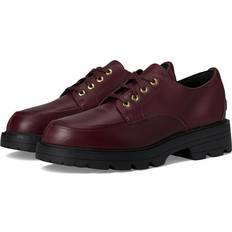 Red - Women Derby Sorel Revel Ave Derby Round Toe Shoes - Redwood/Black