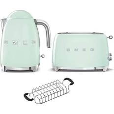Smeg Electric Kettles - Green Smeg KLF03 Kettle TSF01 Toaster Bun Warmer Bundle