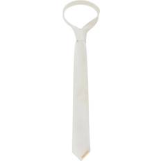 Dame Slips Elisabetta Franchi Diagonal Jacquard Slips Med Guldplade - Hvid