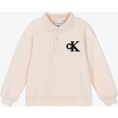 Beige - Drenge Polotrøjer Calvin Klein Pique Polo Sweatshirt - Whitecap Gray