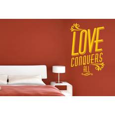 Yellow Self-adhesive Decorations East Urban Home Love Conquers All Wall Sticker Dark Yellow Large Window Film
