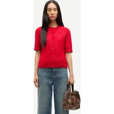Samsøe Samsøe Sanoura SS Cardigan Kortærmet Strik - Haute Red