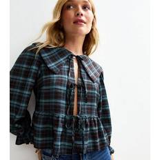 New Look Women Shirts New Look Checked Tie Up Shirt - Brown