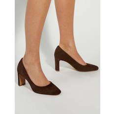 Suede Heels & Pumps Dune London Arriving Suede High Block Heel Court Shoes - Brown