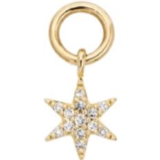 Mejuri Single Pavé Star Hoop Charm - Gold/Diamonds