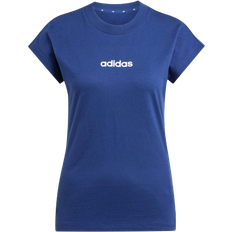 adidas Women Essentials Linear Cotton T-shirt - Dark Blue/White