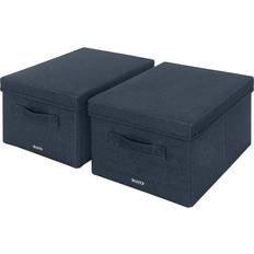 Grey Desktop Organizers Leitz Fabric Storage Box with Lid Medium 2-pack Grey