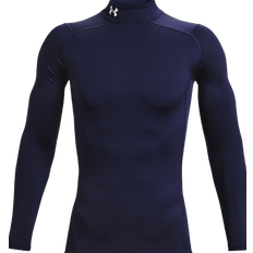 Under Armour ColdGear Men's Compression Mock Long Sleeve Top - Midnight Navy/White