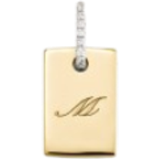 Mejuri Tag Pavé Engravable Charm - Gold/Diamonds