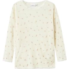 Blomstrede - Piger Overdele Name It Bluser T-Shirts NMFWang - Grå/Lyserød/Hvid