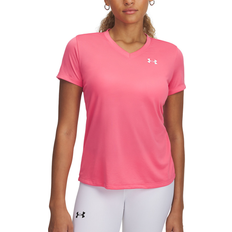 Under Armour Women's Tech V-Neck Short Sleeve - Super Pink/White