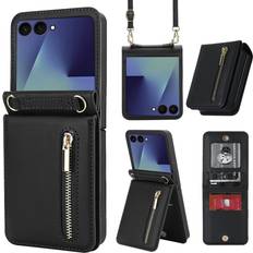 XIMAND Samsung Galaxy Z Flip 7 Luxury Zipper Wallet Case