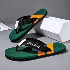 Men Flip-Flops Temu Men's Lightweight Color Block Flip-flops - Green/Black/White