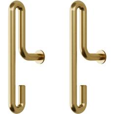 Guld Klädkrokar Moebe Väggkrokar Small 2-pack Matt Guld Klädkrok