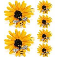 Yellow Napkin Rings Tlily 6pcs Rings Sunflower Metal Napkin Ring