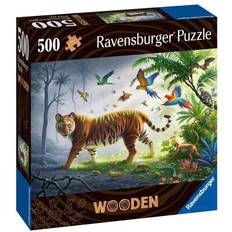 Ravensburger Puzzle 17514 Tiger im Dschungel 500 Teile Holzpuzzle, mit individuellen Puzzleformen und kleinen Holzfiguren = Whimsies) für Kinder und Erwachsene ab 14 Jahren