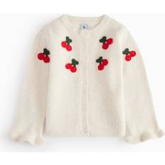 Round Cardigans Children's Clothing Tu Cherries Knit Cardigan - Cream Applique