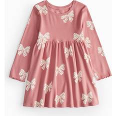 Round Dresses Tu Pink Bow Print Ribbed Dress