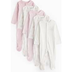 Tu Night Garments Tu Pink Bunny Print Long Sleeve Sleepsuits 5 Pack