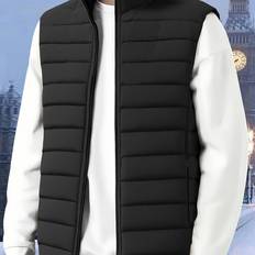 Black - Golf Vests Temu Larsen Obm Men's Windproof Sleeveless Vest - Lightweight Zippered Collar