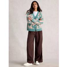 Blommiga - Dam Koftor White Stuff Jennifer Floral V Neck Chunky Cardigan - Green