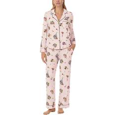 Floral Pyjama Set Long Pale Pink Multi