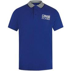 Stripes - Unisex Polo Shirts Cavalli Class Cavalli Class Unisex Adult Contrast Striped Neckline Polo Shirt - Royal Blue