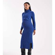 Mamalicious Maternity Blå Meleret Midikjole XS