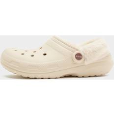 White Clogs Crocs Lined Fuzz Strap Clog Women - White