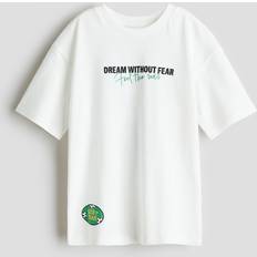 H&M Fodbold T-shirt Bomuld Tryk - Hvid