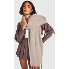 Women Scarfs boohoo Two Tone Chunky Knitted Scarf - Pink