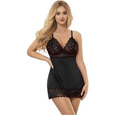 Undertøjssæt Subblime Babydoll Con Estampado Floral Pecho - Negro