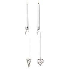 Georg Jensen 2025 Lysholder Julehjerte Set 2 Stk Lysestage 2stk