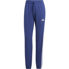 adidas Essentials 3-Stripes French Terry Cuffed Joggers - Dark Blue/White