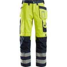 Snickers Workwear 3233 High Vis Holster Pocket Trousers - Yellow/Navy