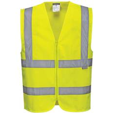 Men Work Vests Portwest Hi-Vis Band and Brace Vest Yellow