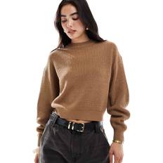 Women Jumpers New Look Ribbed Crew Neck Knit Jumper - White