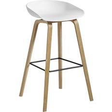 White Bar Stools Hay AAS 32 High Soaped Oak/White Bar Stool 85cm