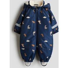 H&M Rainwear H&M Baby Water Repellent All-in-1 Suit - Dark Blue/Dinosaurs