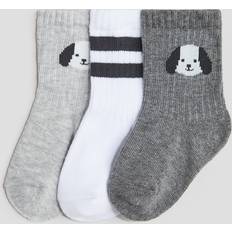 Babies Socks H&M Baby Dogs 3-Pack Socks - Grey