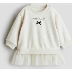 H&M Baby Tulle-skirt Sweatshirt Dress - Beige