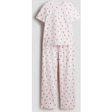 H&M Rosa Jordgubbar Mönstrad Bomullspyjamas - Flicka