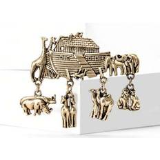 Yellow Brooches Shein Vintage Noah's Ark Brooch Antique Cruise Ship Pin - Nautical