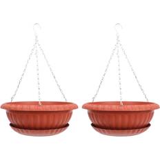 Pots, Plants & Cultivation ABOOFAN 2 Pack Large Resin Flower Pots Weatherproof