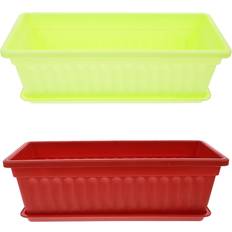 Pots, Plants & Cultivation Vaguelly Rectangular Pots Wear-Resistant 2pcs 17x7x5 in