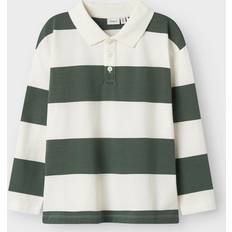 Jersey Polotrøjer Name It Cloud Dancer Garden Topiary Toppe - Oliven/Hvid