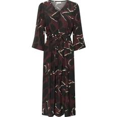 Röda Klänningar Kaffe Kamille Klänning Dress - Ljusbeige/Bär/Svart