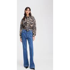 Dam - Ull Blusar Munthe Elegant Blus Med All-Over Print - Camel