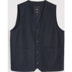 Linen - Men Vests Seasalt Cornwall Tollgate Linen Cotton Blend Waistcoat - Inkwell