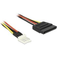 DeLock Strøm DC jackstik 5,5 mm (ID: 2,1 mm) (male) 2 pins terminalblok Sort Rød 15cm Strømkabel > I externt lager, forväntat leveransdatum hos dig 03-12-2021